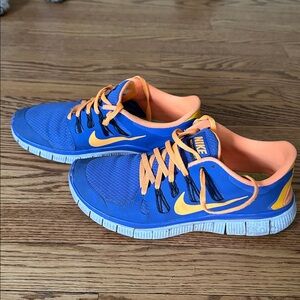 Nike Free Run 5.0 Blue Orange Running Shoes – Size 9.5